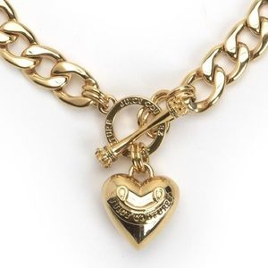 Juicy Couture Banner Heart Starter Necklace-Gold